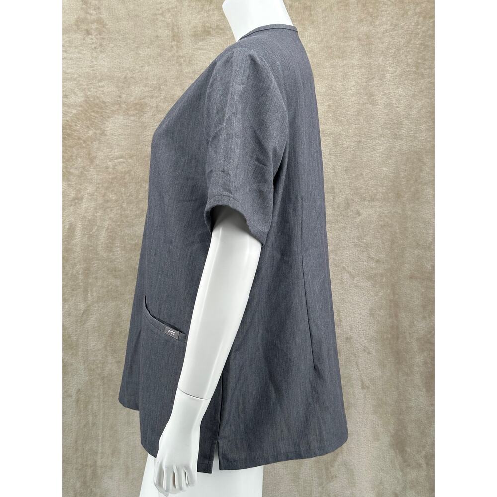 Figs Scrub Top Women XL Gray Casma Three-Pocket Stretch V-Neck Medical Nurse Vet - Picture 4 of 11